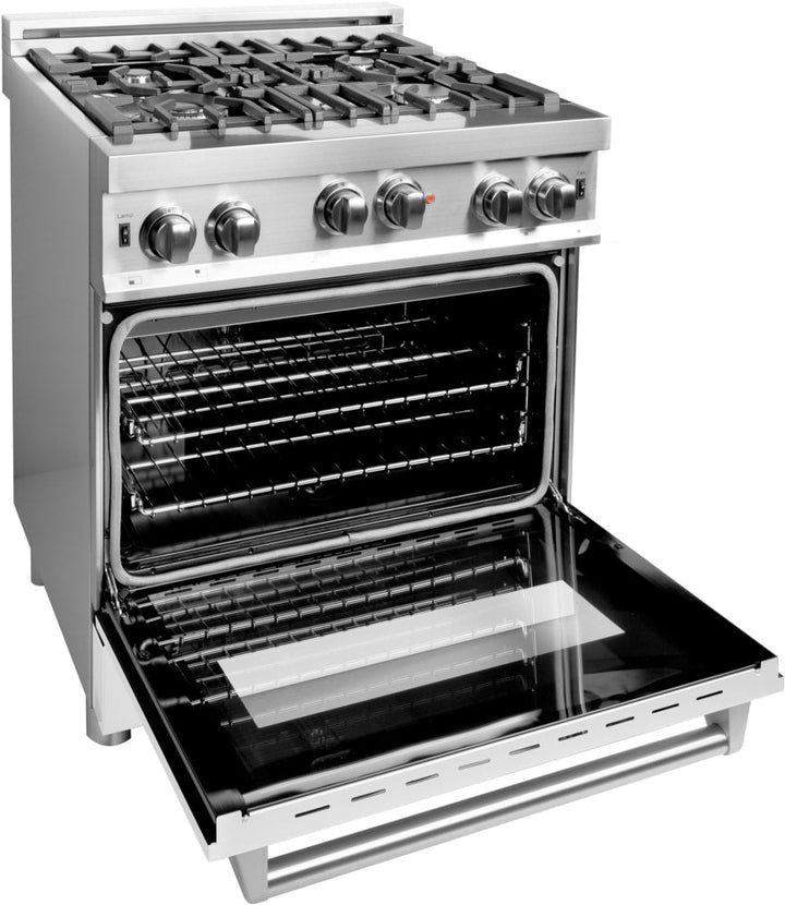 Professional Gas on Gas Range in Stainless Steel with White Matte Door (RG-WM-30) ZLINE 30 in.