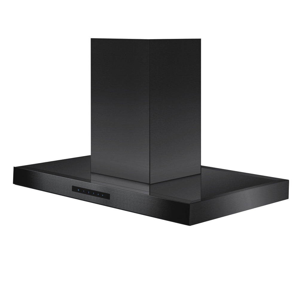 ZLINE 30” Convertible Island Mount Range Hood in Black Stainless Steel