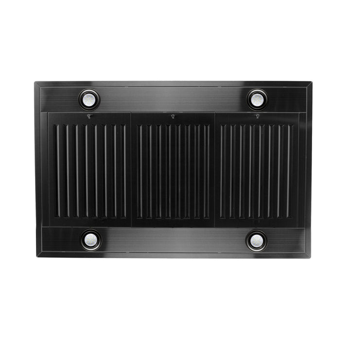 ZLINE 30” Convertible Island Mount Range Hood in Black Stainless Steel