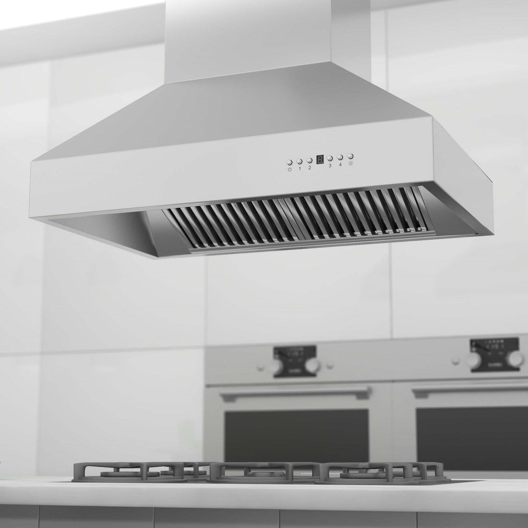 ZLINE 36” Ducted Island Mount Range Hood in Stainless Steel 4 Speeds