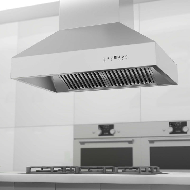ZLINE 36” Ducted Island Mount Range Hood in Stainless Steel 4 Speeds