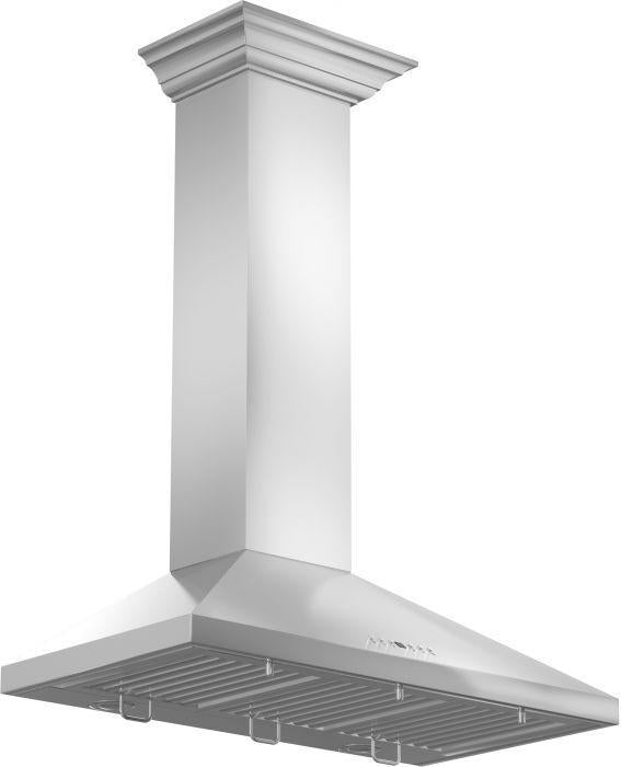 ZLINE 36 in. Convertible Vent Wall Mount Range Hood in Stainless Steel with Crown Molding, KL2CRN-36