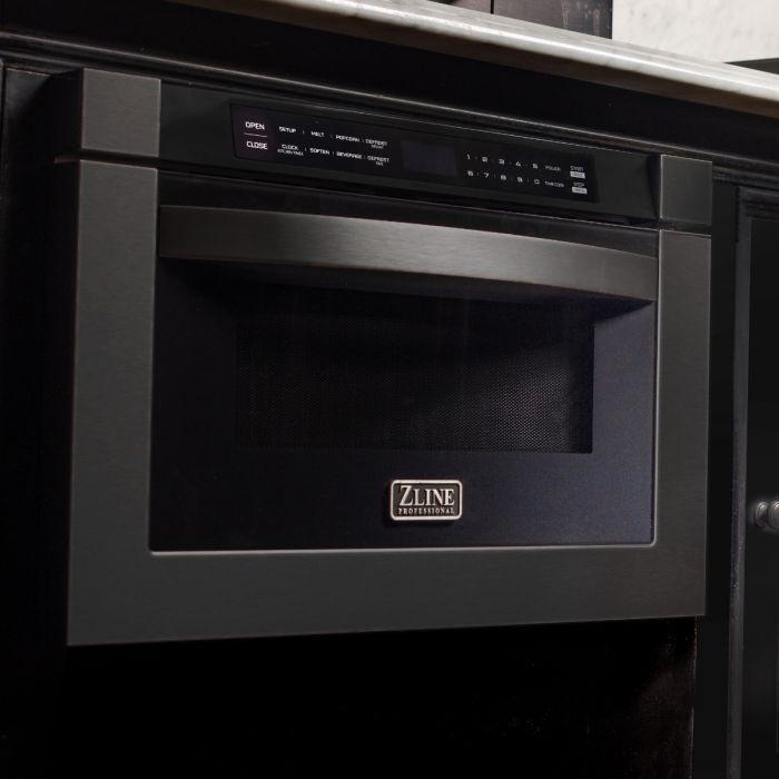 ZLINE 24 in. 1.2 Cu. Ft. Microwave Drawer In Black Stainless Steel, MWD-1-BS