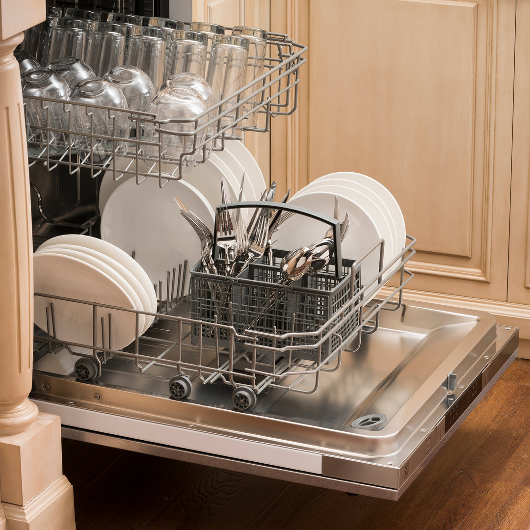 ZLINE 24 in. Top Control Dishwasher in DuraSnow® Finished Stainless Steel with Stainless Steel Tub, DW-SN-24