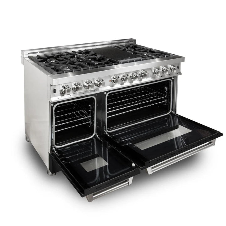 ZLINE Legacy Dual Fuel Range with Black Matte Door – Available in 24", 30", 36", and 48" Sizes