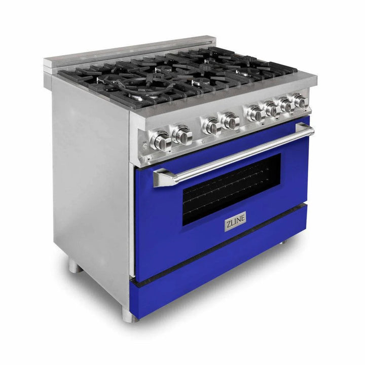 ZLINE Legacy Dual Fuel Range with Black Matte Door – 30", 36", and 48"