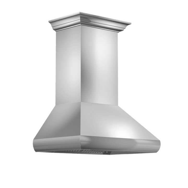 ZLINE 30" Professional Convertible Vent Wall Mount Range Hood in Stainless Steel with Crown Molding (587CRN-30)