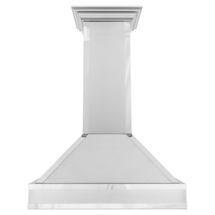 ZLINE 36 in. Designer Series Ducted Wall Mount Range Hood in DuraSnow® Stainless Steel with Mirror Accents, 655MR-36