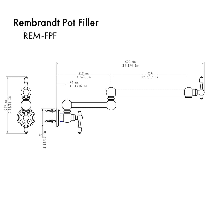 ZLINE Rembrandt Pot Filler in Oil-Rubbed Bronze, REM-FPF-ORB