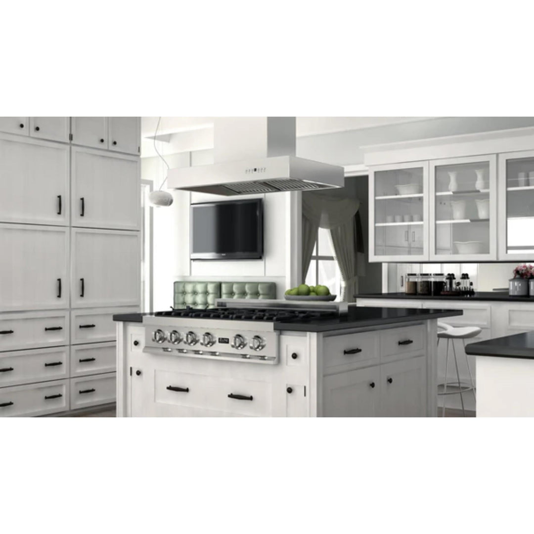 ZLINE KECOMi-R 36 Inch 400/700 CFM Remote Blower Island Mount Range Hood Stainless Steel