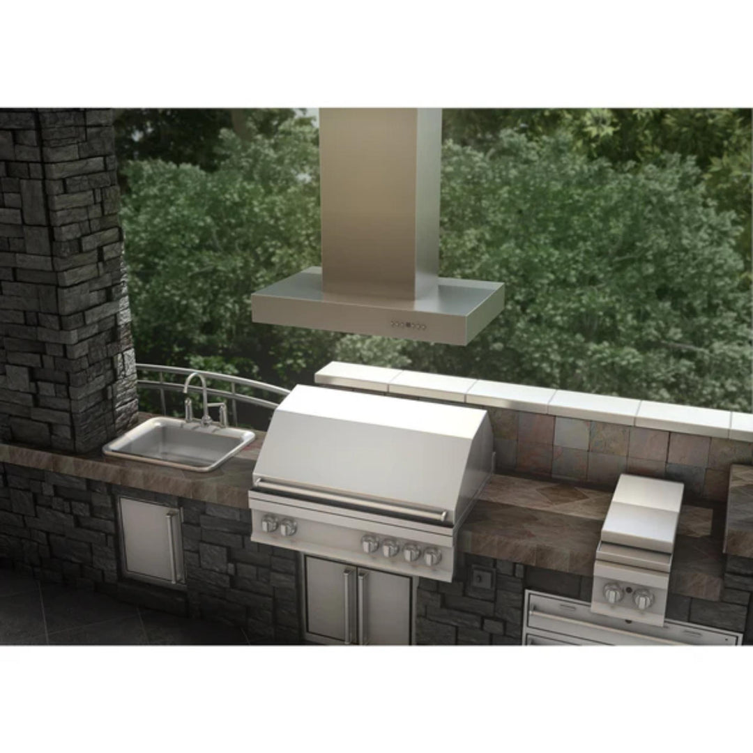 ZLINE KECOMi-R 36 Inch 400/700 CFM Remote Blower Island Mount Range Hood Stainless Steel