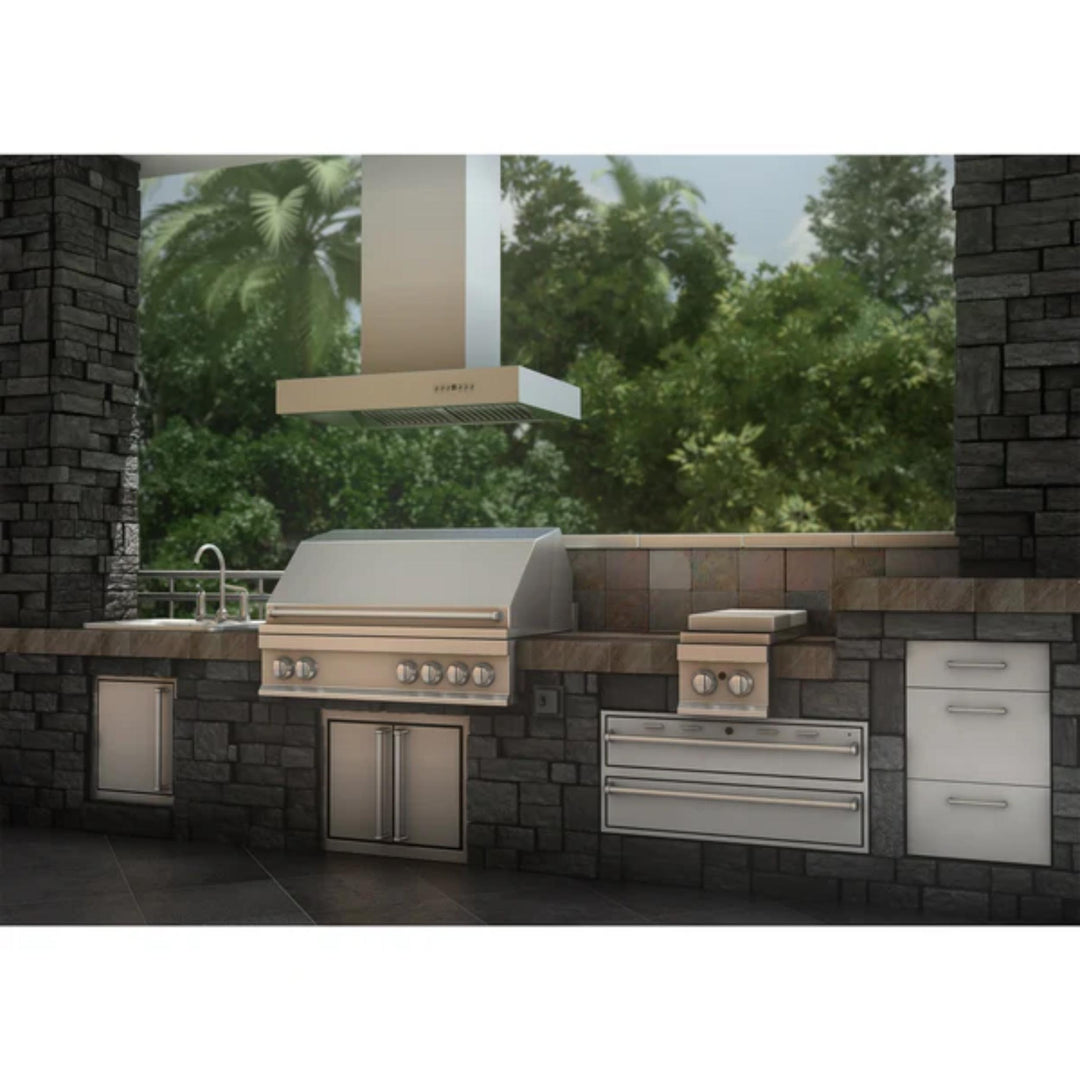 ZLINE KECOMi-R 36 Inch 400/700 CFM Remote Blower Island Mount Range Hood Stainless Steel