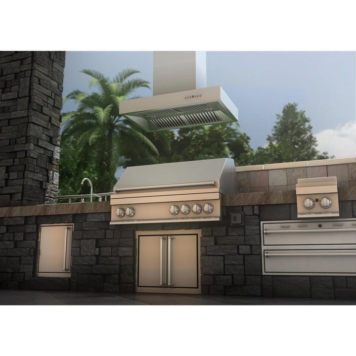 ZLINE KECOMi-R 36 Inch 400/700 CFM Remote Blower Island Mount Range Hood Stainless Steel