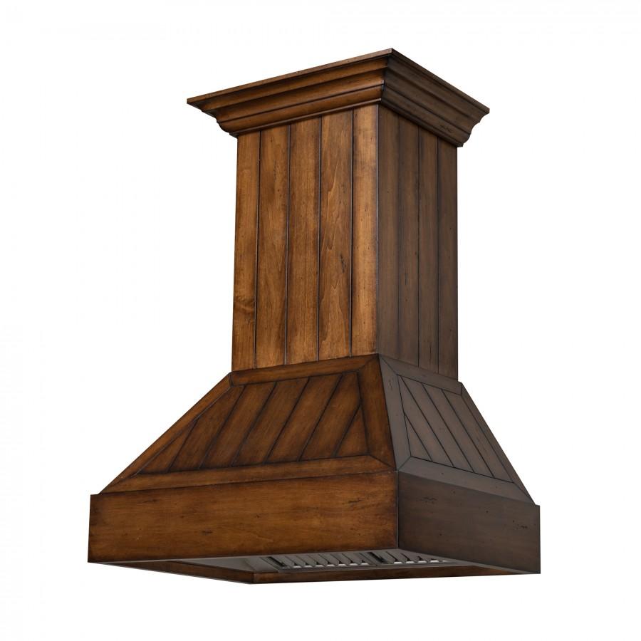 ZLINE 30" Shiplap Wooden Wall Mount Range Hood in Rustic Light Finish