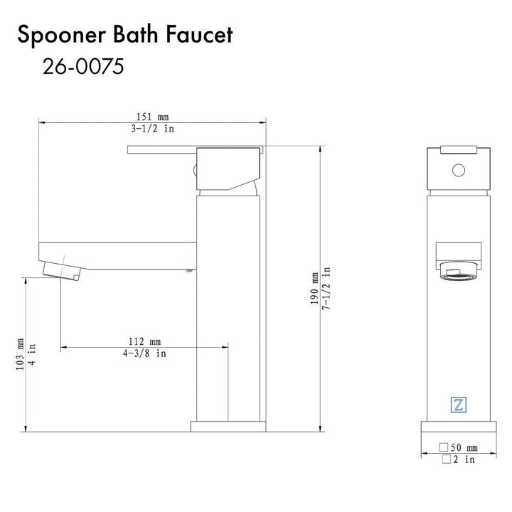 ZLINE Autograph Edition Spooner Single Handle Bath Faucet in Matte Black (SPN-BF-MB)