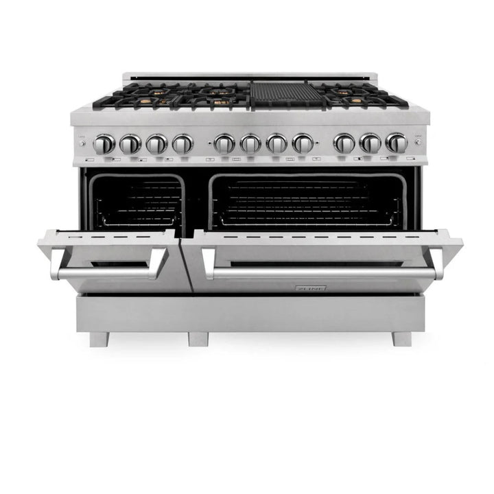 ZLINE Legacy Dual Fuel Ranges in Satin Stainless Steel with Brass Burners &amp; Griddle – 30", 36", &amp; 48"