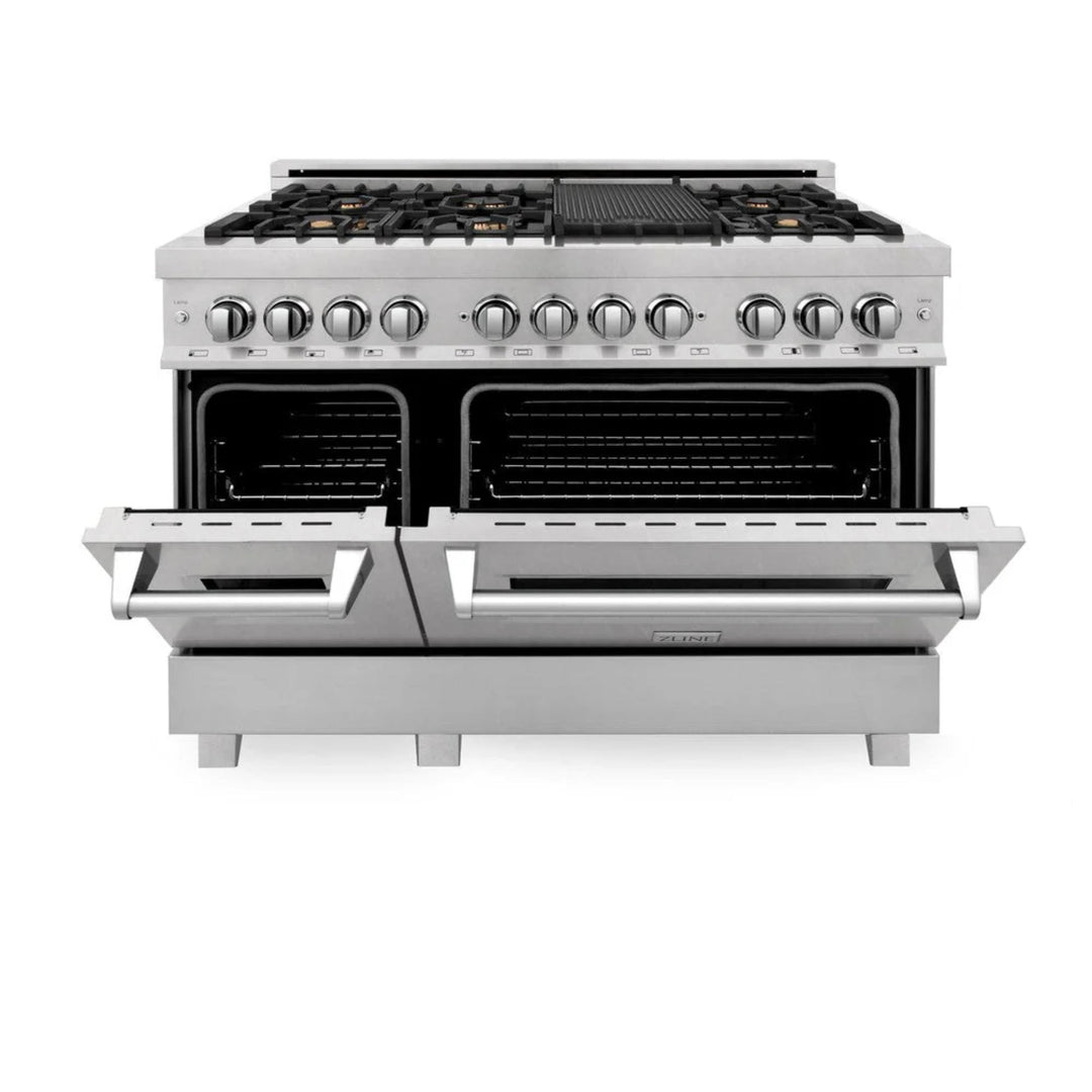 ZLINE Legacy Dual Fuel Range Satin Stainless with Brass Burners – 30", 36", &amp; 48"