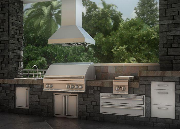 ZLINE 36 in. Outdoor/Indoor Island Stainless Range Hood, 597i-304-36