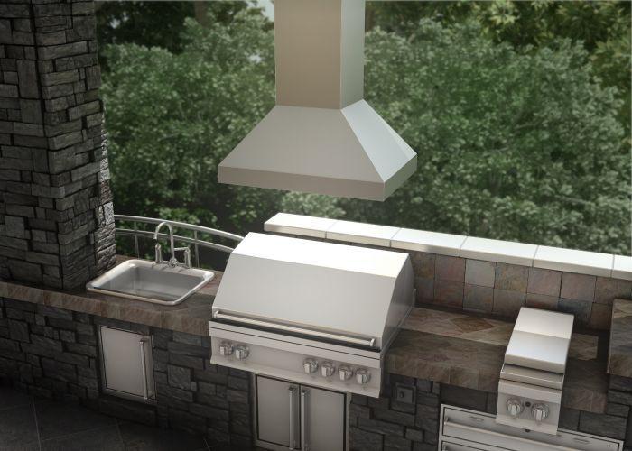 ZLINE 36 in. Outdoor/Indoor Island Stainless Range Hood, 597i-304-36