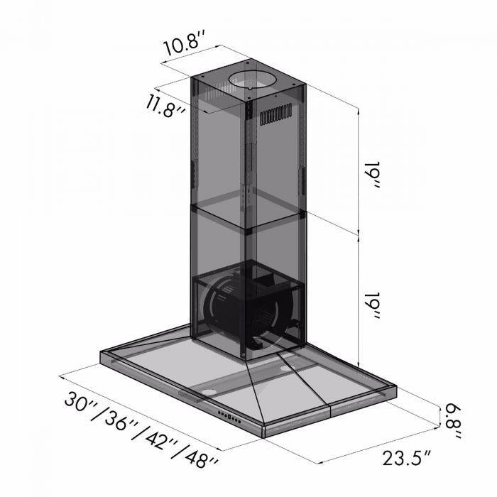 ZLINE 30 in. Stainless Steel Island Range Hood, GL2i-30