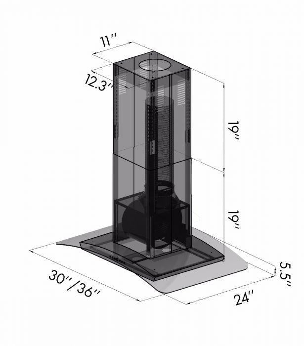 ZLINE 30 in. Stainless Steel Island Range Hood, GL5i-30