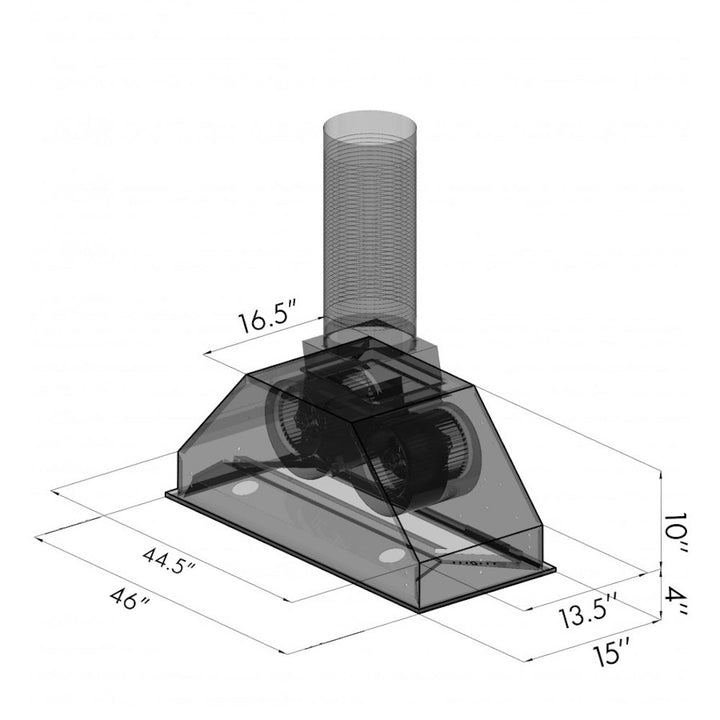 ZLINE 46 in. Ducted Wall Mount Range Hood Insert in Stainless Steel (695-46)