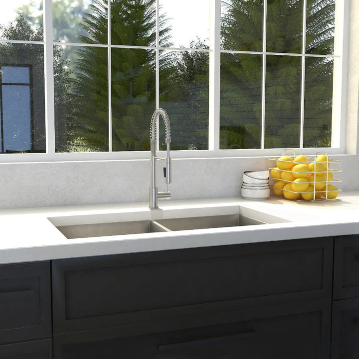 ZLINE 36 in. Anton Undermount Double Bowl Stainless Steel Kitchen Sink with Bottom Grid (SR50D-36)