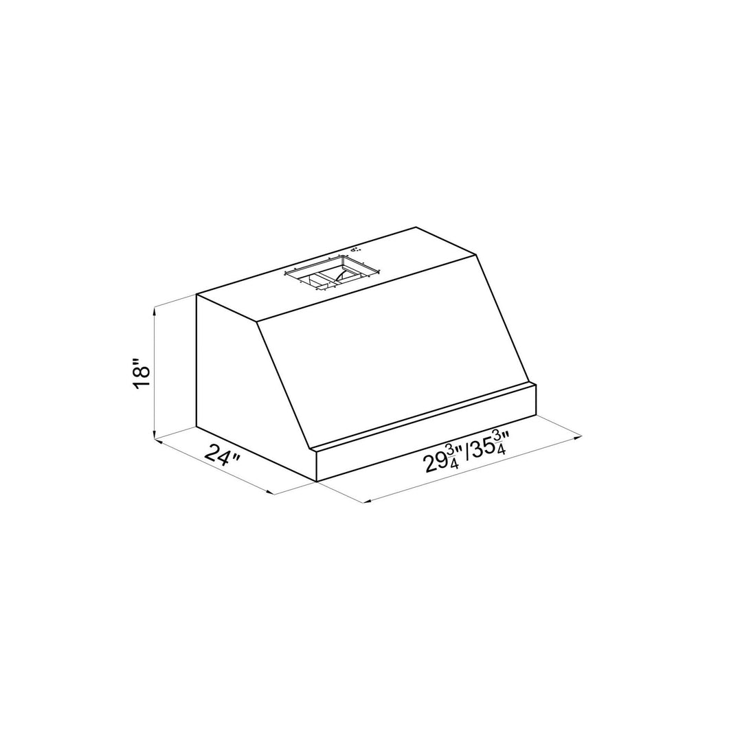 ZLINE 30" Designer Series Under Cabinet Range Hood 4 Speed Motor