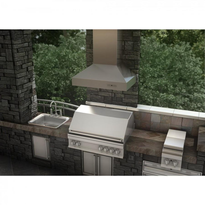 ZLINE 36 in. Ducted Wall Mount Range Hood in Outdoor Approved Stainless Steel, 697-304-36