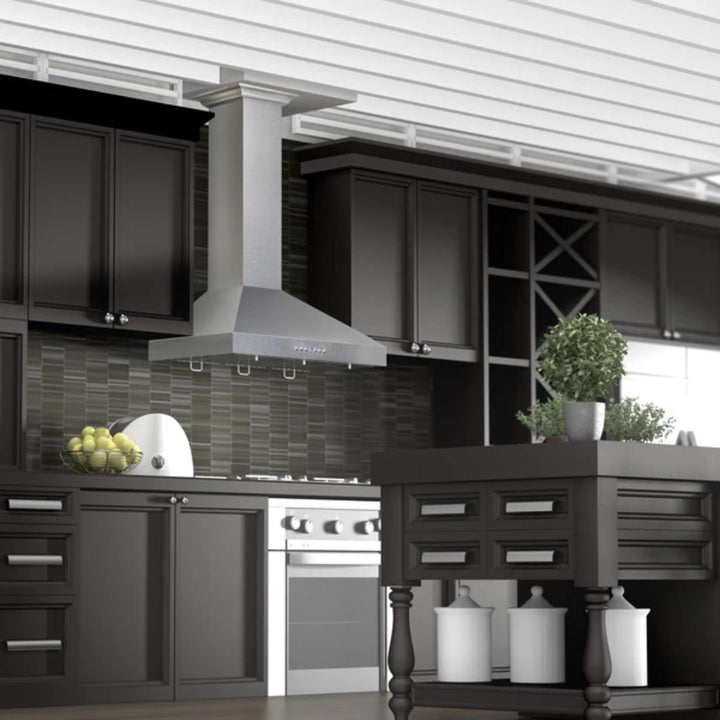 ZLINE Designer 8KL3S Series Satin Stainless Steel Island Mount Range Hood