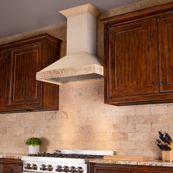 ZLINE 36" Ducted Unfinished Wooden Wall Mount Range Hood 400 CFM
