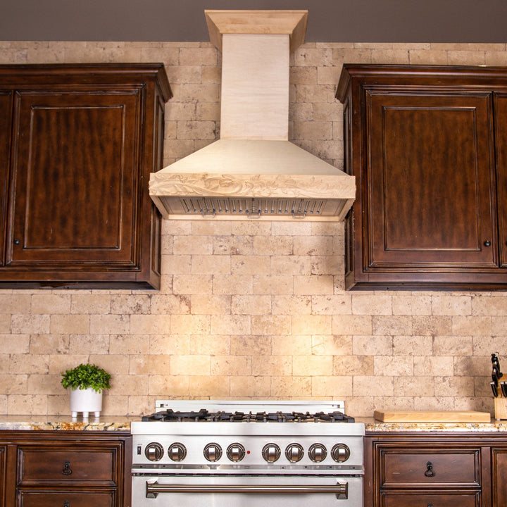 ZLINE 36" Ducted Unfinished Wooden Wall Mount Range Hood 400 CFM