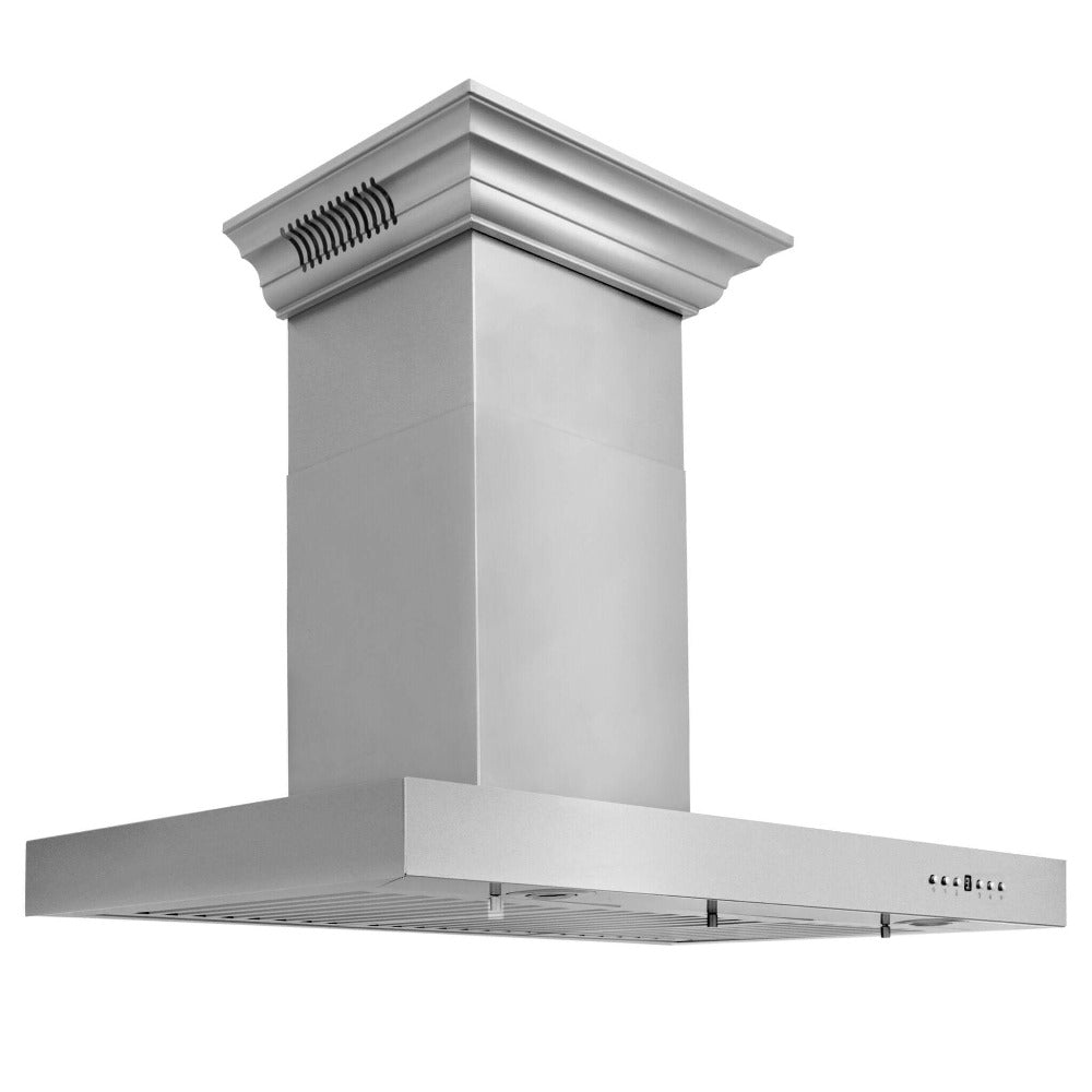 30" ZLINE CrownSound™Ducted Vent Wall Mount Range Hood in Stainless Steel with Built-in Bluetooth Speakers (KECRN-BT-30)