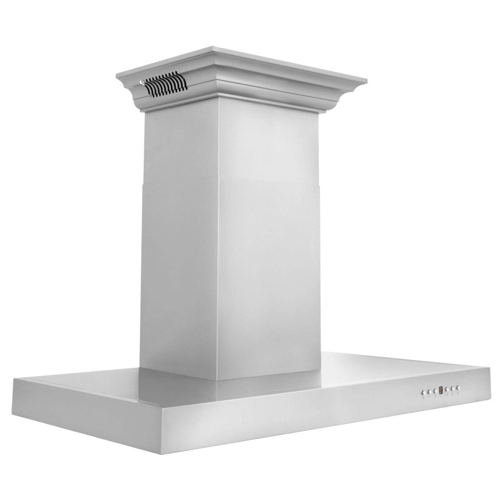 30" ZLINE CrownSound™Ducted Vent Wall Mount Range Hood in Stainless Steel with Built-in Bluetooth Speakers (KECRN-BT-30)