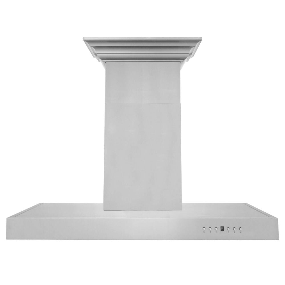 42" ZLINE CrownSound™Ducted Vent Wall Mount Range Hood in Stainless Steel with Built-in Bluetooth Speakers (KECRN-BT-42)