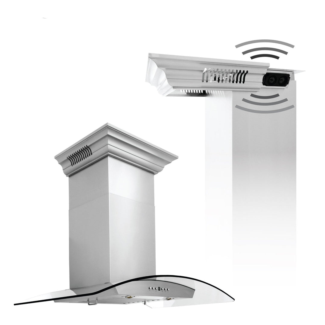 ZLINE 30” Wall Mount Range Hood in Stainless Steel Built-in CrownSound
