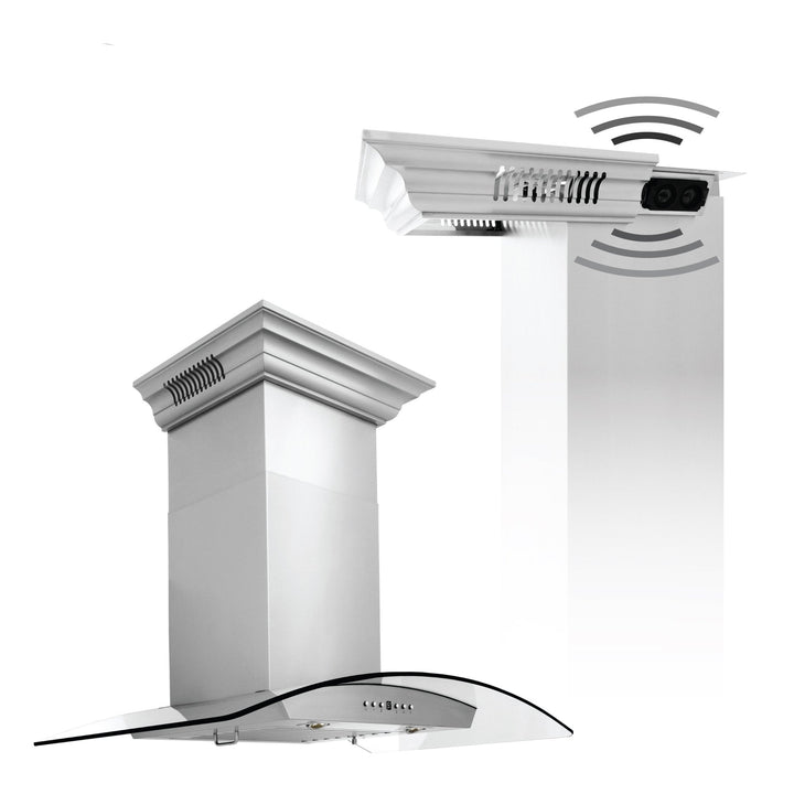 ZLINE 30” Wall Mount Range Hood in Stainless Steel Built-in CrownSound