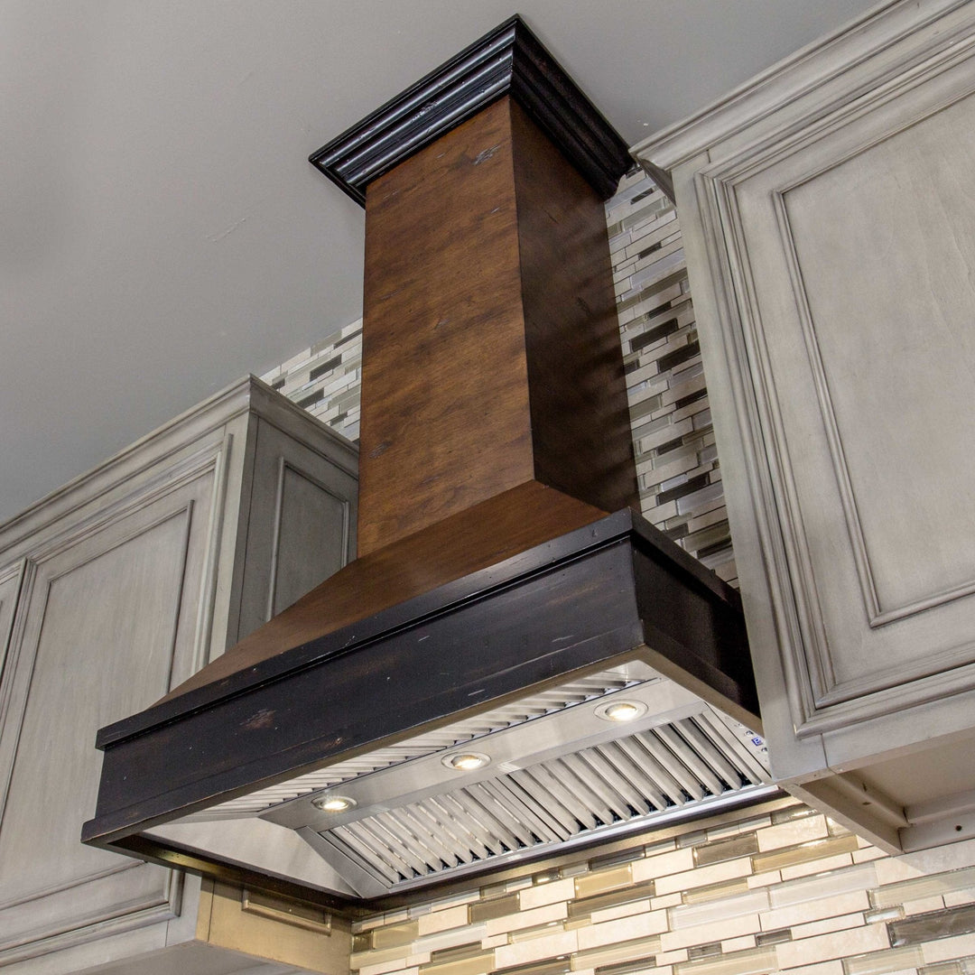 ZLINE 30" Wooden Wall Mount Range Hood in Antigua and Hamilton