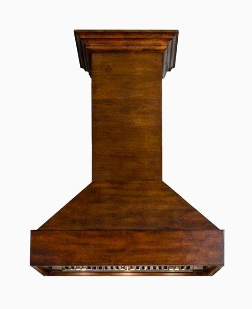 ZLINE 30" Wooden Wall Mount Range Hood in Walnut &amp; Hamilton Includes Remote Motor