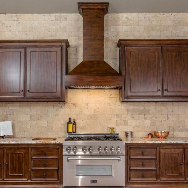 ZLINE 30" Wooden Wall Mount Range Hood in Walnut &amp; Hamilton Includes Remote Motor