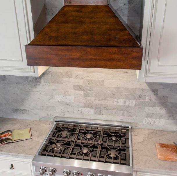 ZLINE 30" Wooden Wall Mount Range Hood in Walnut &amp; Hamilton Includes Remote Motor