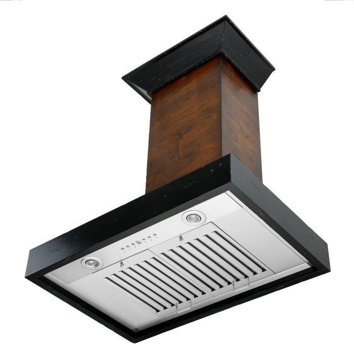 ZLINE 30 in. Designer Wooden Wall Mount Range Hood in Antigua and Walnut, KBAR-30