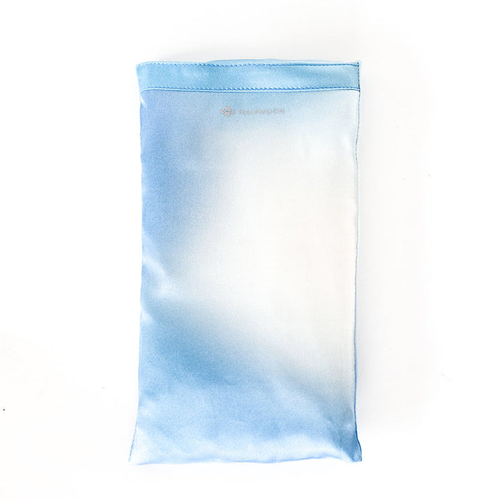 Halfmoon Crystal Collection Silk Eye Pillow in clear quartz