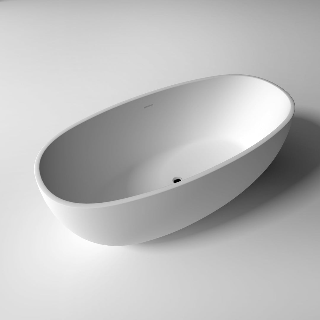 Legion Furniture WJ8628 Series 65” Matt White Solid Surface Bath Tub