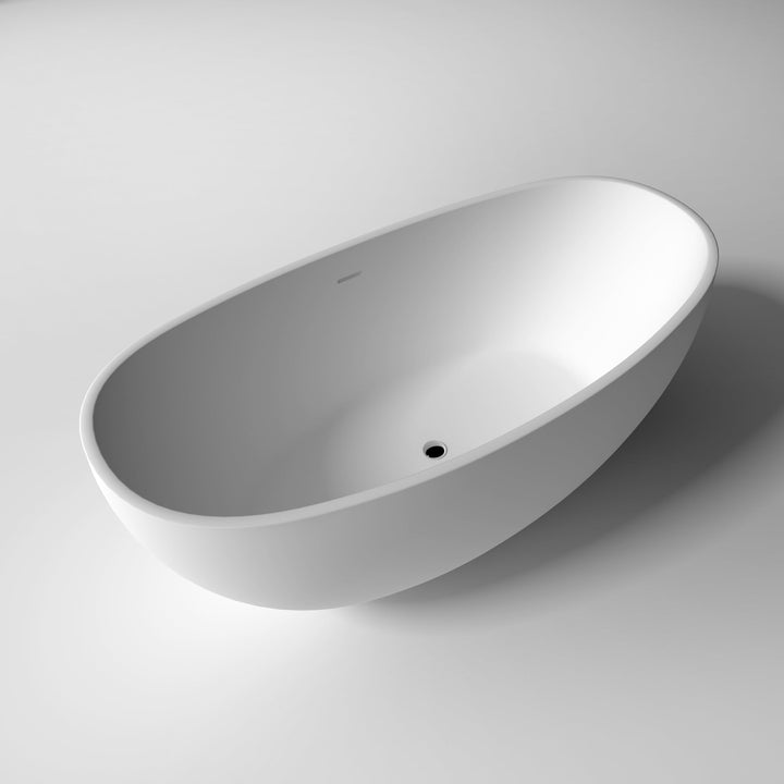 Legion Furniture WJ8643 Series 63” Matt White Solid Surface Bath Tub