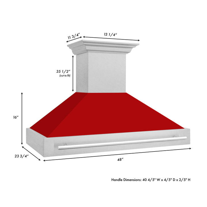 ZLINE 48 in. Fingerprint Resistant Stainless Steel Range Hood with Colored Shell Options (8654SNX-48)