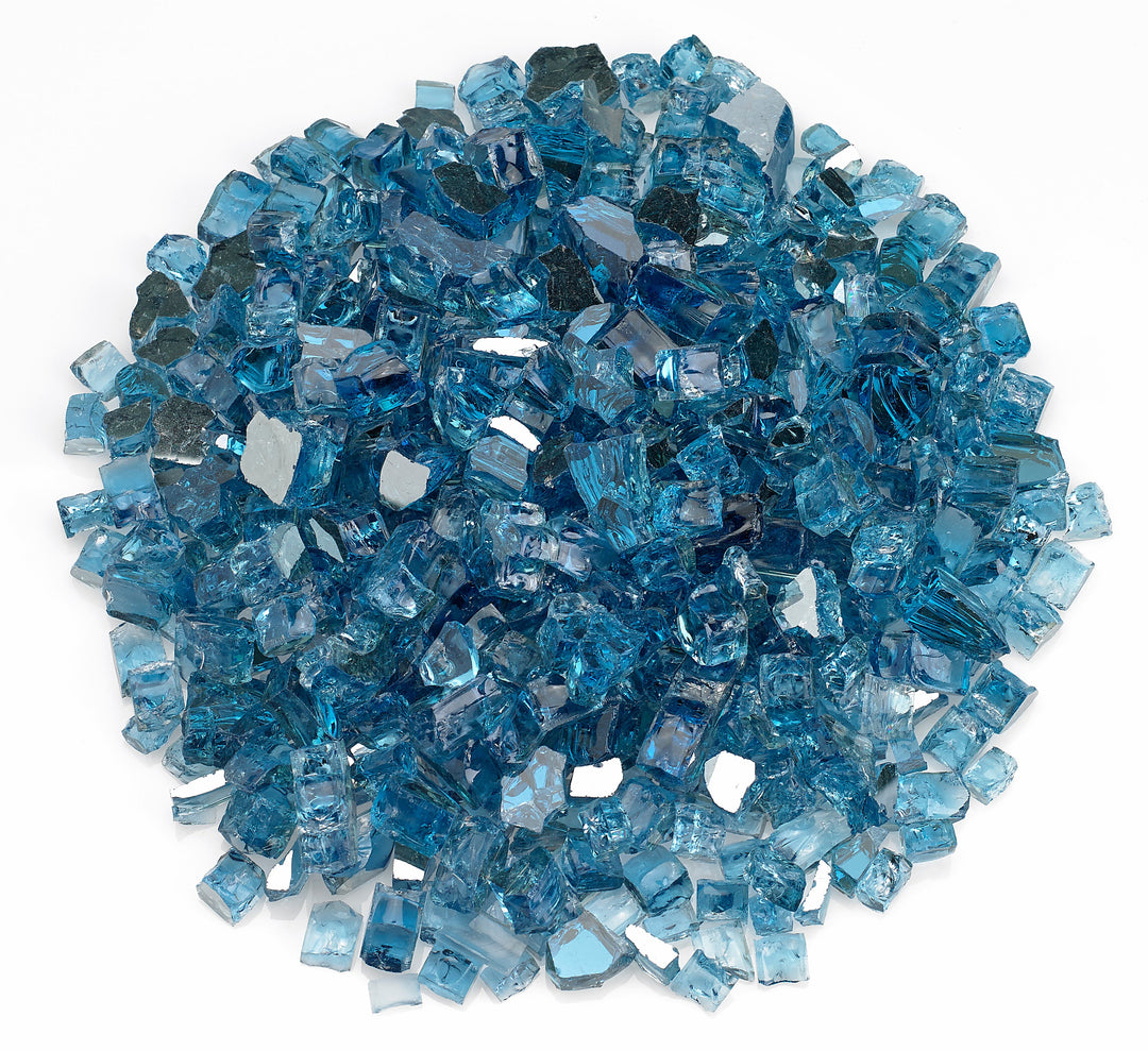 AFG - 1/2" Pacific Blue Reflective Fire Glass - 10LB Jar