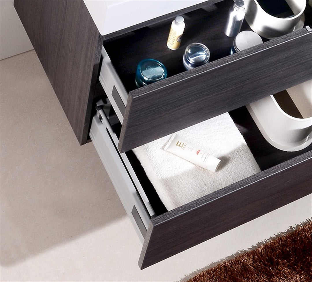 KubeBath Bliss 40" Gray Oak Wall Mount Modern Bathroom Vanity BSL40-GO