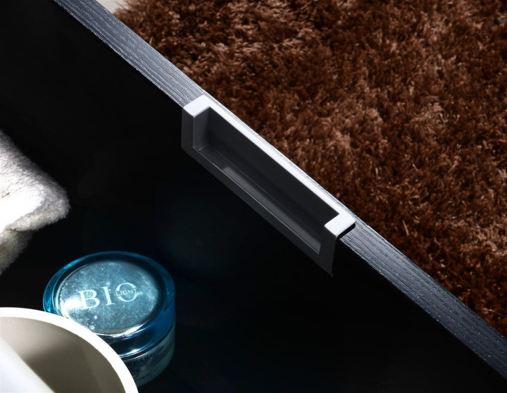 KubeBath Bliss 72" Double  Sink Black Wall Mount Modern Bathroom Vanity BSL72D-BK