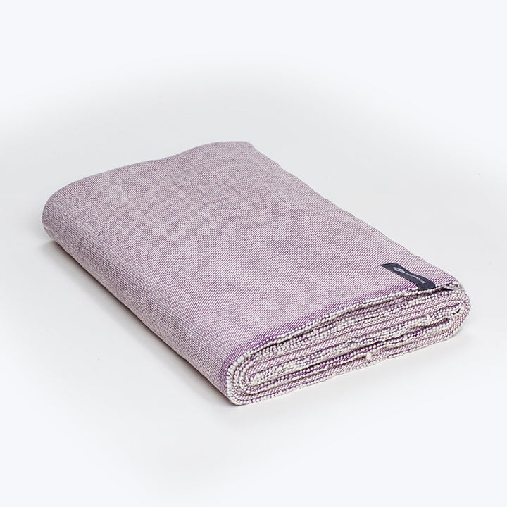 Halfmoon Cotton Yoga Blanket plum weave